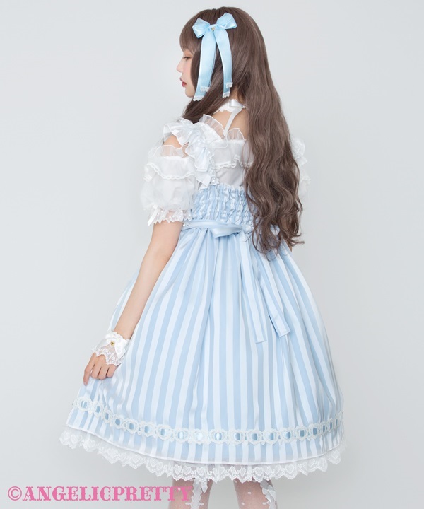 Airy Heart Jumperskirt - Sax - Click Image to Close