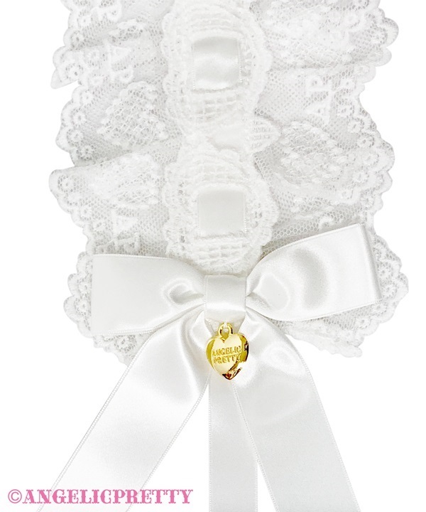 Airy Heart Ladder Lace Headdress - White x Red [242KD05 Airy Heart Ladder Lace Headdress - White x Red [242KD05