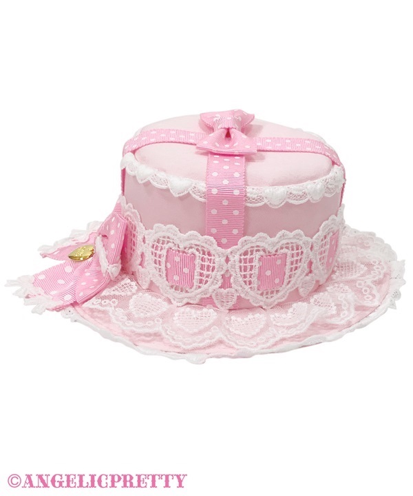 割引クーポン Hat Mini Ribbon Present Heart Airy - [242KH08-110610-sx Sax 帽子