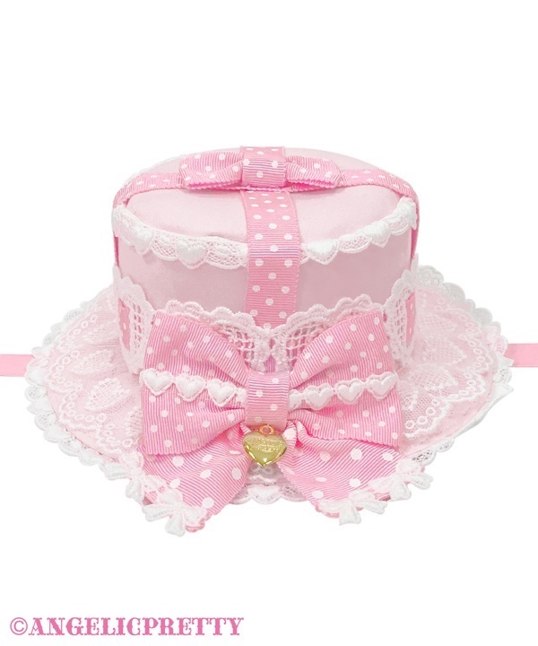 Airy Heart Present Ribbon Mini Hat - White
