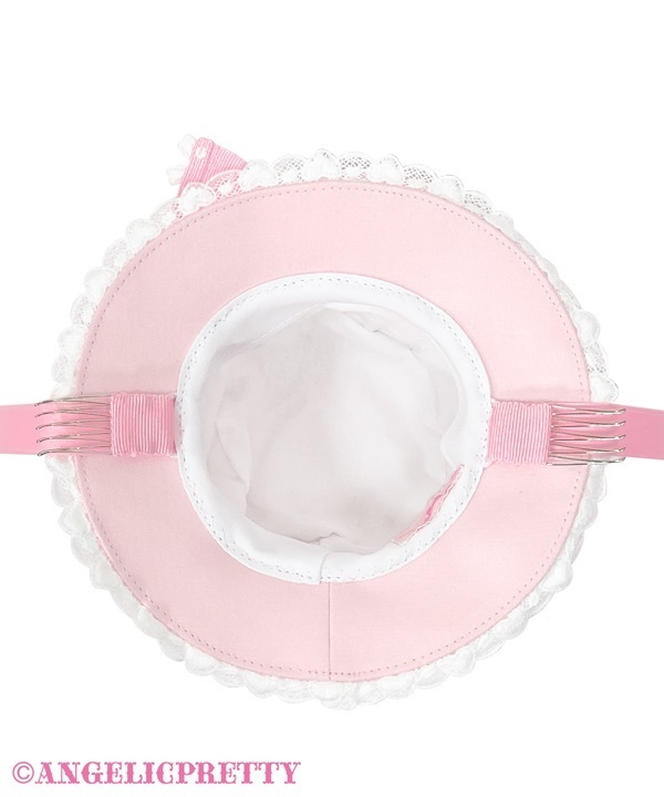 Airy Heart Present Ribbon Mini Hat - White