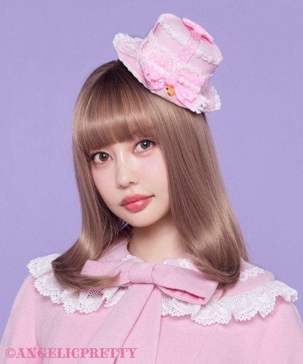 Airy Heart Present Ribbon Mini Hat - White