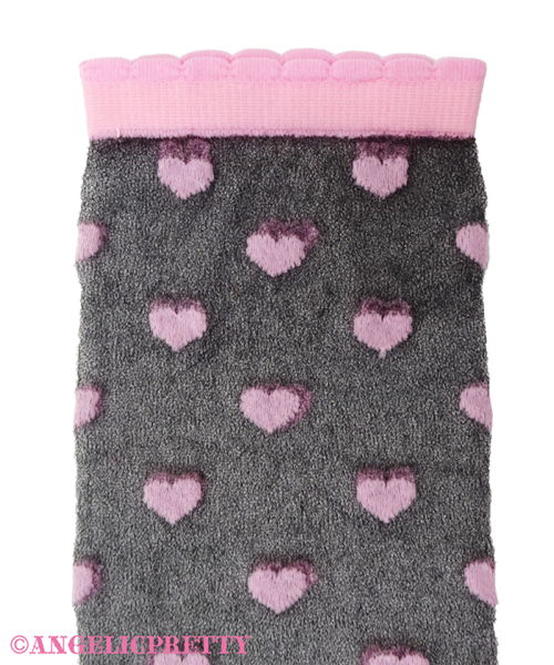 Airy Lovely Heart Over Knee - Pink