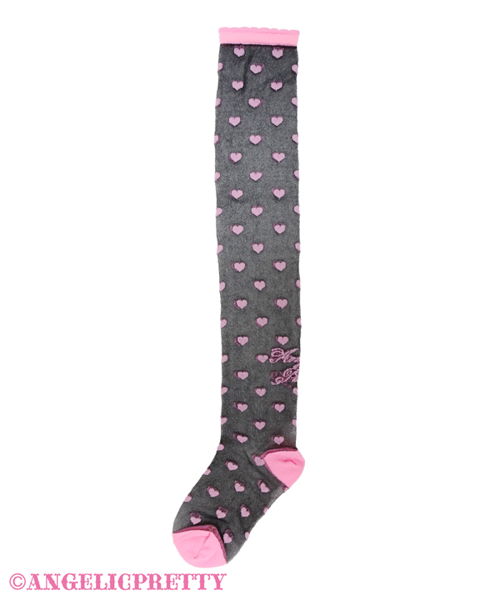 Airy Lovely Heart Over Knee - White