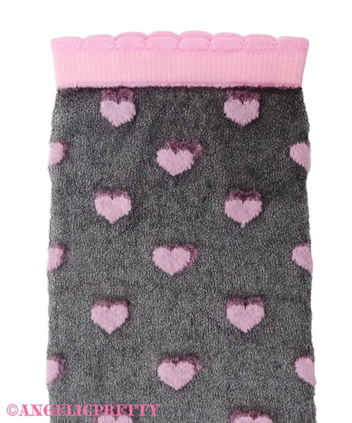 Airy Lovely Heart Over Knee - White