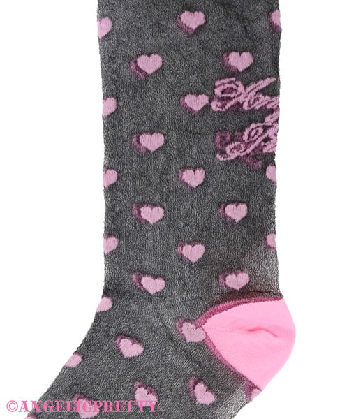 Airy Lovely Heart Over Knee - White