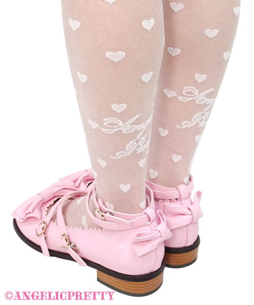 Airy Lovely Heart Over Knee - White