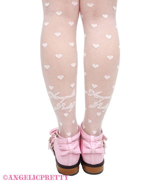 Airy Lovely Heart Over Knee - White