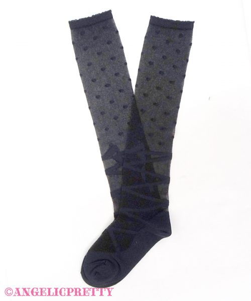 Airy Toe Shoes Over Knee - Black