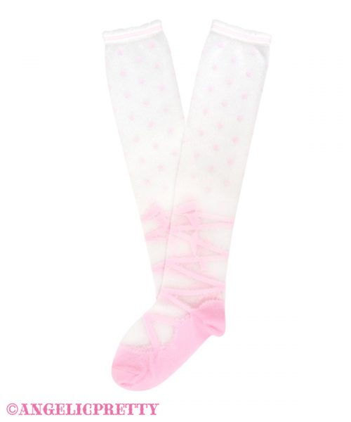 Airy Toe Shoes Over Knee - Pink