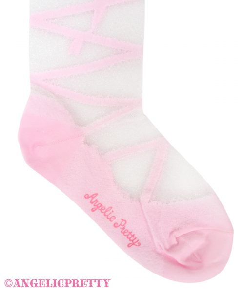 Airy Toe Shoes Over Knee - Pink x Black - Click Image to Close