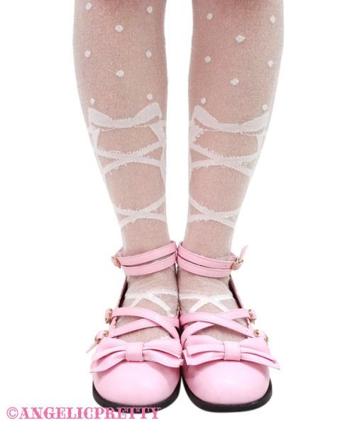 Airy Toe Shoes Over Knee - Pink x Black