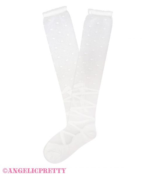 Airy Toe Shoes Over Knee - White