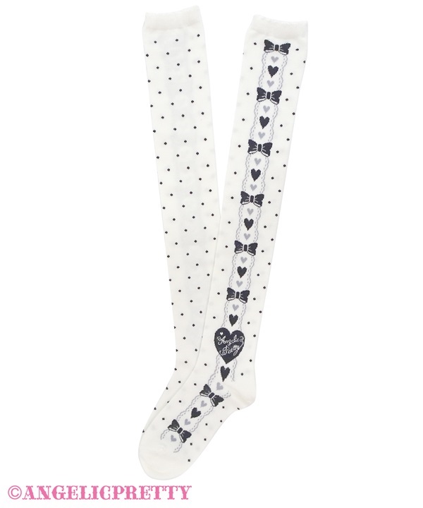 Akogare Ribbon Over Knee - Black