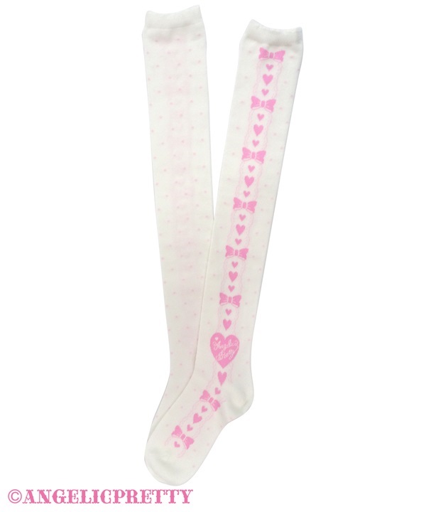 Akogare Ribbon Over Knee - Pink