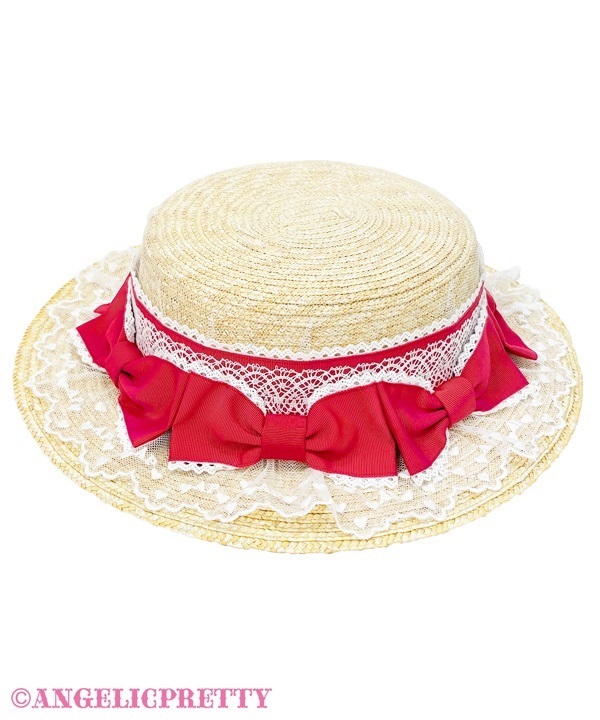 Al a carte Ribbon Straw Hat - Red