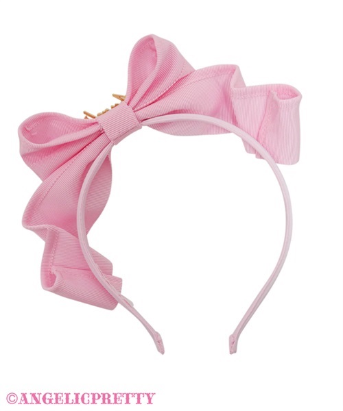 Angelic Plate Grosgrain Ribbon Headbow - White - Click Image to Close