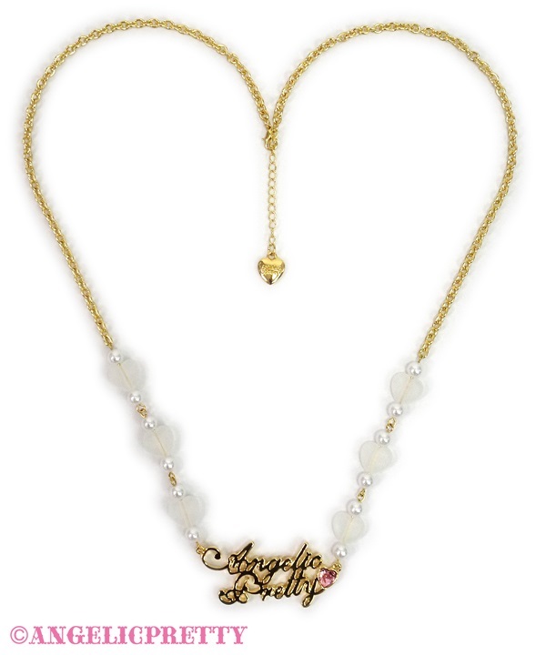 Angelic Plate Necklace - Gold x Pink