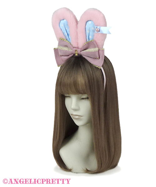 Braid Ribbon Lyrical Bunny Headbow - Pink
