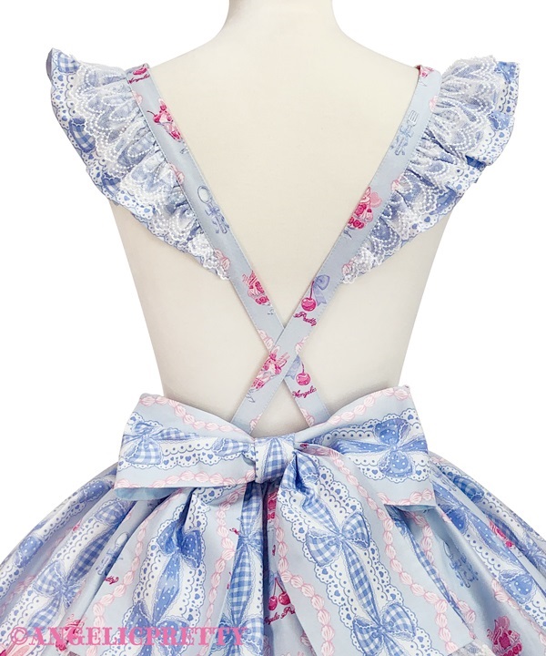 Bunny Ribbon Parfaiteria Apron Skirt - Sax [262PS06-010160-sx