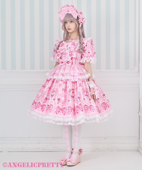 ワンピース Angelic Pretty Bunny Ribbon Parfaiteria Bunny Ribbon Parfaiteria Dress Set - Pink [262PST06-210546-pk