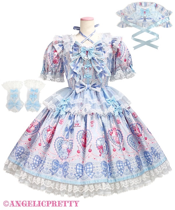 Bunny Ribbon Parfaiteria Dress Set - Sax