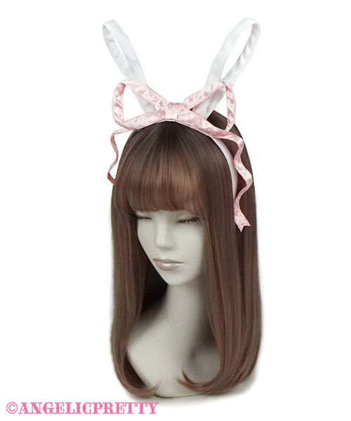 Bunny Toy Headbow - White x Pink