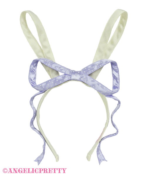 Bunny Toy Headbow - Yellow x Lavender