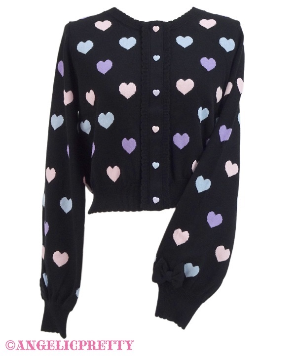 Candy Petit Heart Cardigan - Black