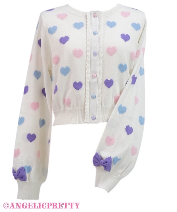 Candy Petit Heart Cardigan - White