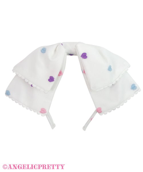 Candy Petit Heart Headbow - White