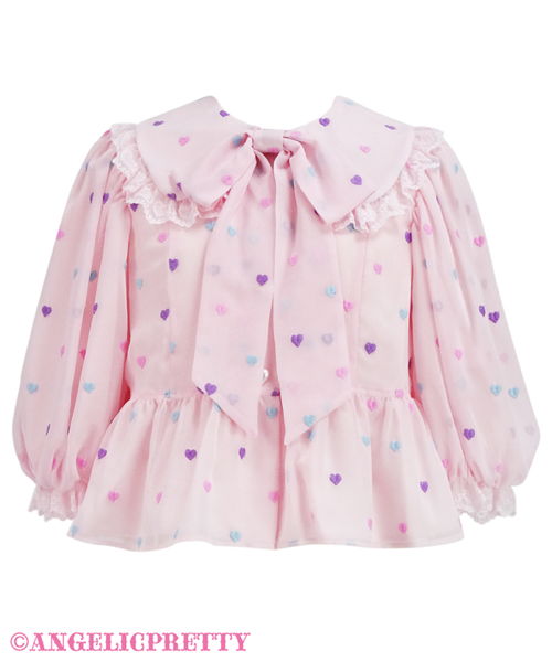 Candy Petit Heart Highwaist Blouse - Pink