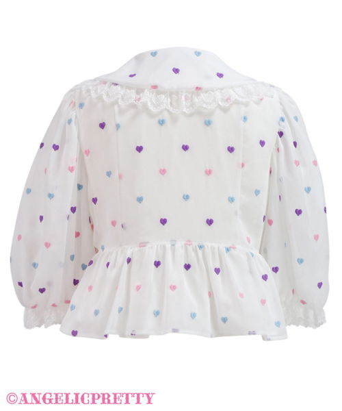 Candy Petit Heart Highwaist Blouse - White