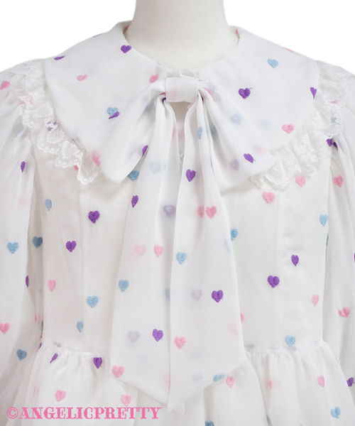 Candy Petit Heart Highwaist Blouse - White