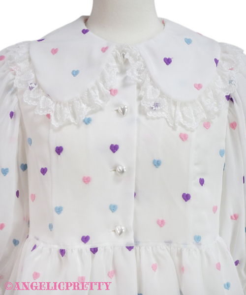 Candy Petit Heart Highwaist Blouse - White