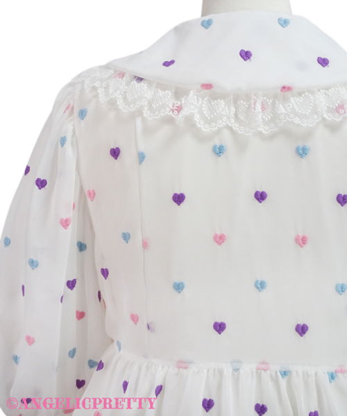 Candy Petit Heart Highwaist Blouse - White