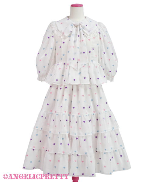 Candy Petit Heart Highwaist Blouse - White