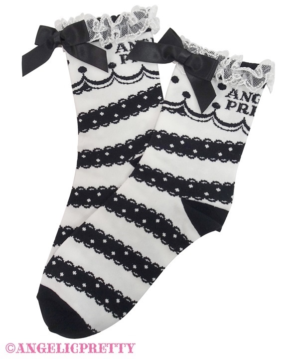 Carnival Border Crew Socks - Black