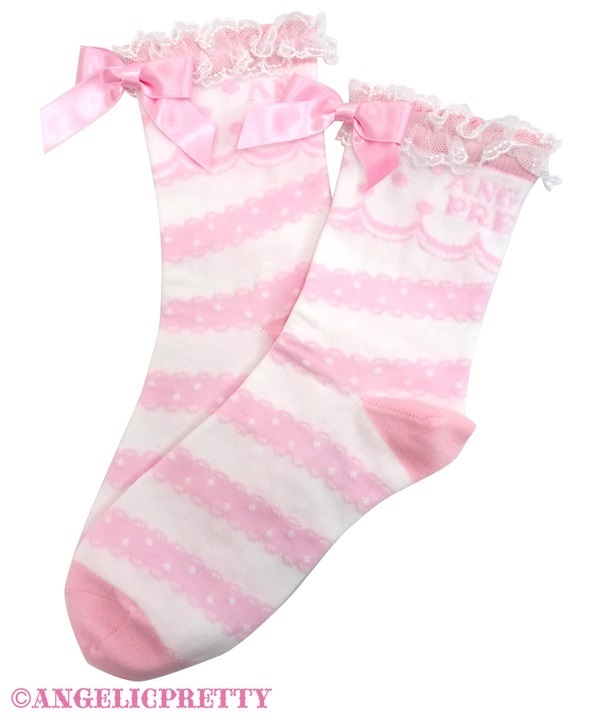 Carnival Border Crew Socks - Pink
