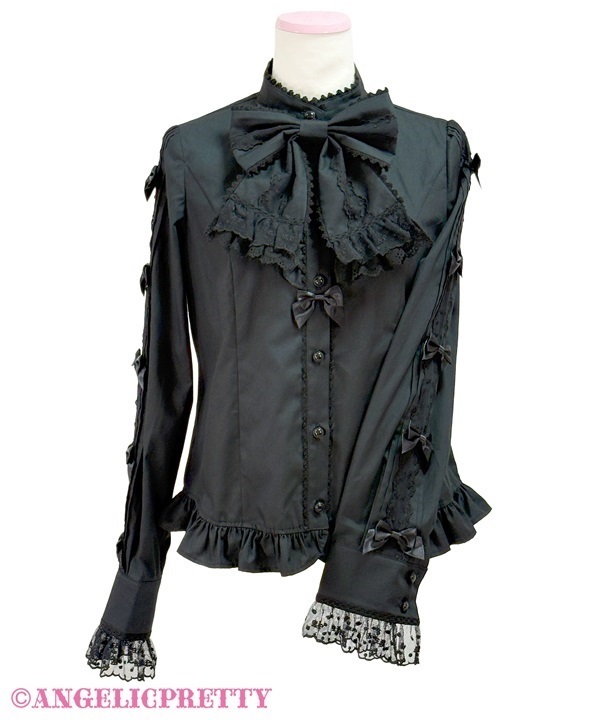 Ceremony Standing Collar Blouse - Black