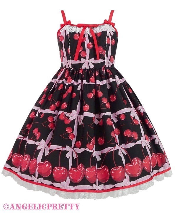 Charming Cherry Jumperskirt - Black