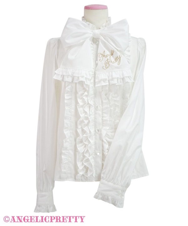 Charming Standing Collar Blouse - White