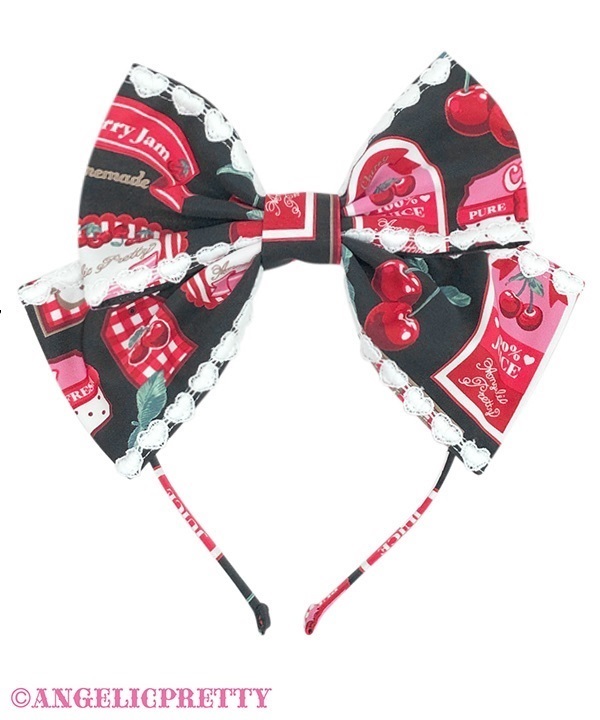 Cherry Jam Label Headbow - Black