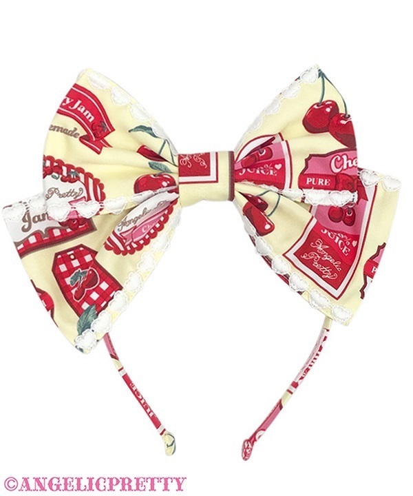 Cherry Jam Label Headbow - Yellow