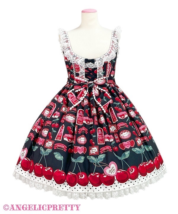 Cherry Jam Label Jumperskirt - Black