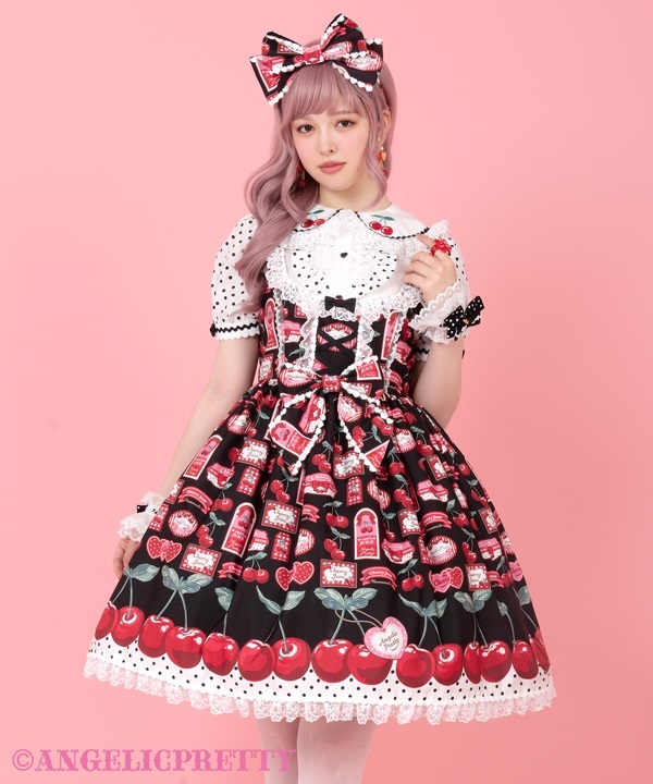 angelic pretty Cherry Jam Label JSK シロ Cherry Jam Label JSK by Angelic Pretty
