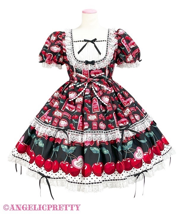 Cherry Jam Label One Piece - Black
