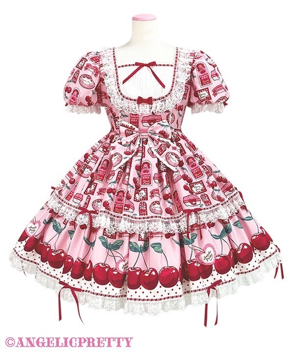 Cherry Jam Label One Piece - Pink