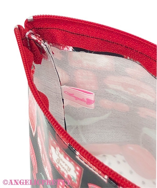 人気絶頂 Cherry $25.00 - [252G04-090493-bk] Black - Pouch Label Jam バッグ