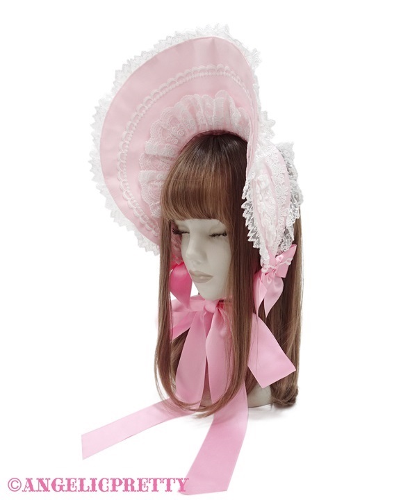 Classic Doll Half Bonnet - Black x White - Click Image to Close